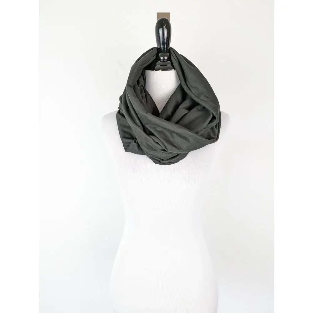Beyond Yoga Infinity Scarf Classic Zip Pocket Activewear Yoga Charcoal Gray